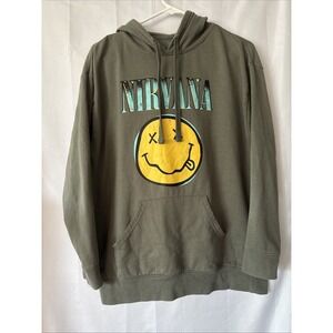 Nirvana‎  Hoodie Grey Size Large Nice Graphics